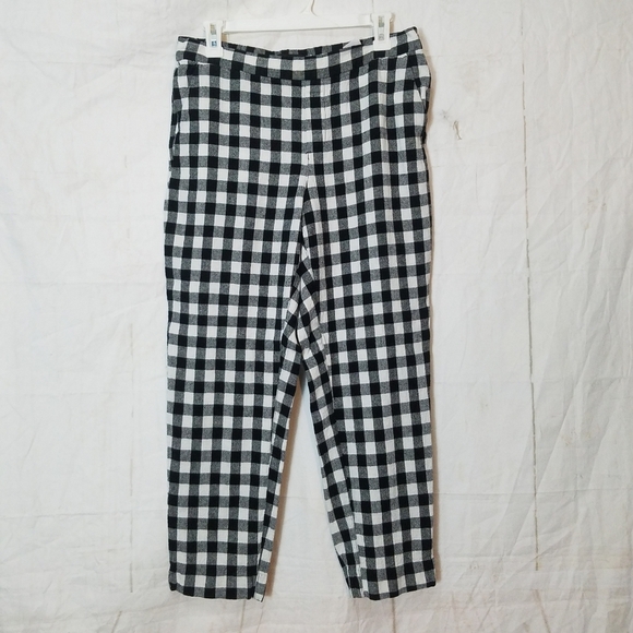 Banana republic factory linen blend Buffalo print Hayden pants - Picture 1 of 8